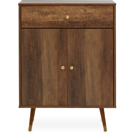 Interiors by Premier Functional Two Door One Drawer Cabinet, Versatile And Contemporary Bedside Cabinet, Compact Storage Unit