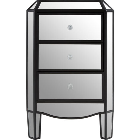 Interiors By Premier Glamorous Design 3 Drawer Mirrored Chest, Mirrored Surfaces Sturdy Chest,  Ample Storage Chest Of Drawers