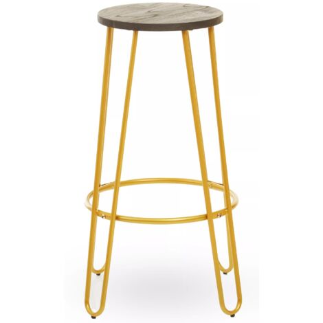 Interiors by Premier Gold Finish Metal Bar Stool, Hairpin Stool for Kitchen Counter, Versatile Breakfast Stool for Home