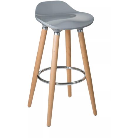 Interiors by Premier Grey Bar Stool, Space-Saving Kitchen Stool, Easy to Clean Breakfast Bar Stool, Footrest Support Bar Stool