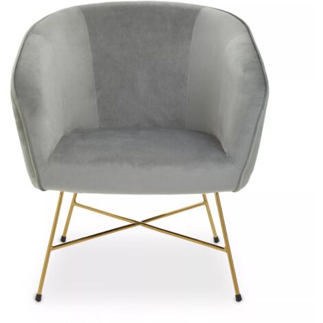 Interiors by Premier Grey Chair With Metal Frame, Comfy Grey Outdoor Velvet Chair Metal, Effortless Cleaning Velvet Chair