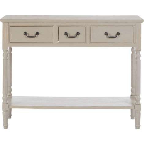 Interiors by Premier Grey Console Table for Hallway, Pine Wood  Wood Table for Home Décor with 3 drawers