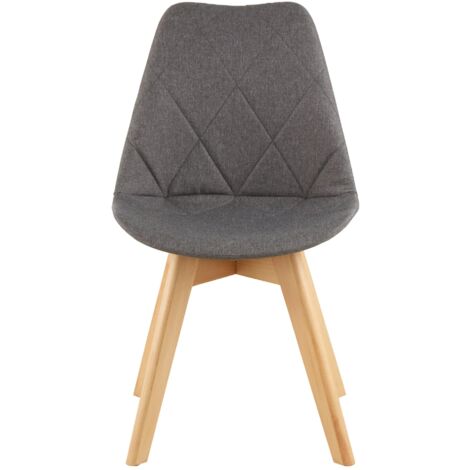 Interiors by Premier Grey Diamond Pattern Dining Chair, Easy Cleaning Small Chair for Living Room, Space-Saving Accent Chair