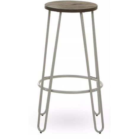 Interiors by Premier Grey Finish Metal Bar Stool, Hairpin Stool for Kitchen Counter, Versatile Breakfast Stool for Home