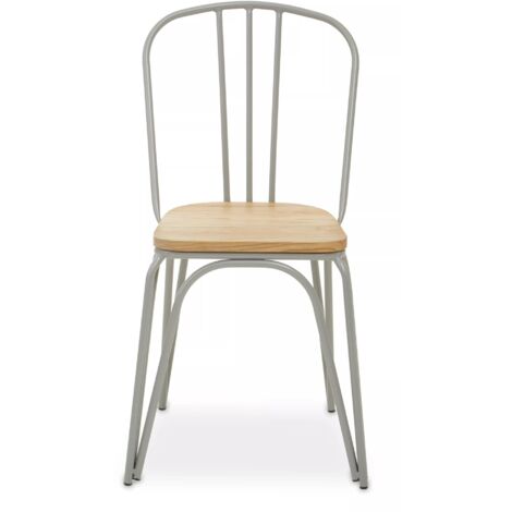Interiors by Premier Grey Finish Metal Frame Dining Chair, Comfy Grey Outdoor Chair Metal, Effortless Cleaning Metal chair