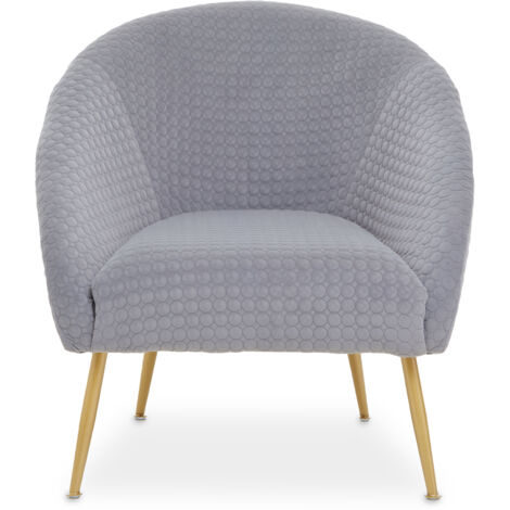 Interiors by Premier Grey Occasional Arm Chair with Curved Back, Velvet Upholstered Chair, Indoor Lounge Chair for Living Room