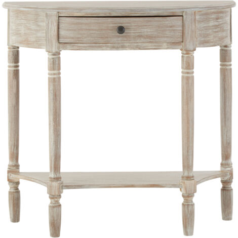 Interiors by Premier Grey & Rustic Design  Rounded Console Table for Hallway, Pine Wood Wood Table for Home and Office Décor