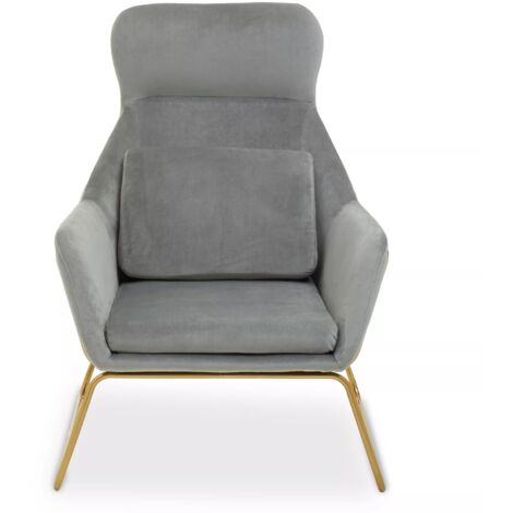Interiors by Premier Grey Velvet Armchair, Easy Care Velvet Accent Armchair, Indoor Dining with Velvet Bedroom chair