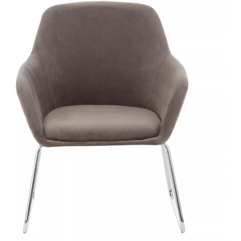 Interiors by Premier Grey Velvet Chair, Ocassional Chair, Easy to Assemble Borg Chair, Comfy Office Chair