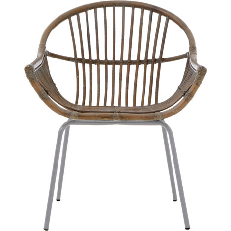 Interiors by Premier Grey Wash Natural Rattan Chair, Rustless Rattan Chair, Easy Cleaning Rattan Armchair