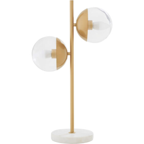 Interiors by Premier Handcrafted Two Light Gold Finish Table Lamp, Minimalist Design Bedside Lamp, Versatile Lamp On A Table