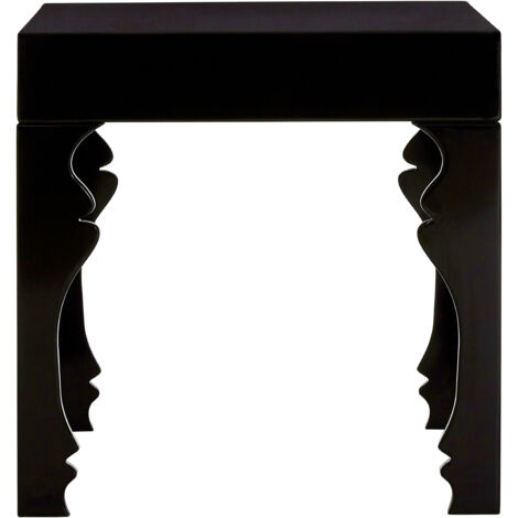 Interiors by Premier High Gloss Black Sie Table, Black Wood Side Table, Wooden Bedside Table, Contemporary Natural Wood Side Table