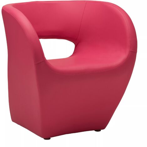 Interiors by Premier Hot Pink Leather Effect Chair, Backrest Bredroom Chair, Comfortable Living room Chair