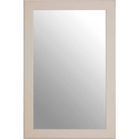 Interiors by Premier Large Wall Mirror, Grain Pattern White Frame Mirror for Home, Office, Closet