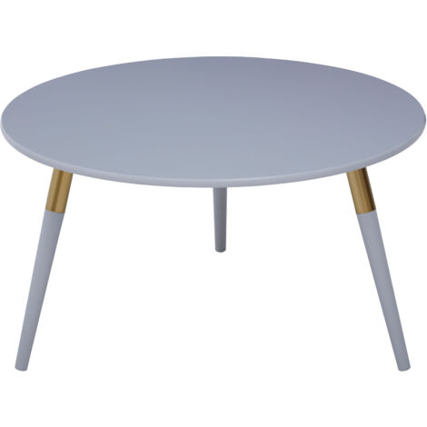 Interiors by Premier Light Grey Coffee Table, Triangular Large End Table, Long Lasting Round Top Coffee Table for Indoor, Outdoor