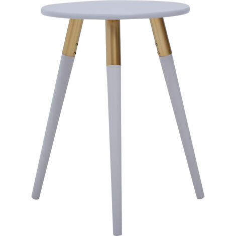 Interiors by Premier Light Grey Side Table, Triangular Small End Table, Long Lasting Rounded Top Coffee Table for Indoor, Outdoor