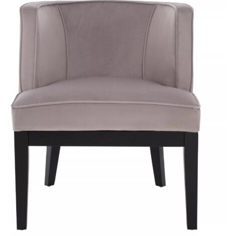 Interiors by Premier Light Grey Velvet Chair, Supportive Backrest Lounge Chair, Easy to Clean Velvet Accent Chair, Space-Saving Small Chair