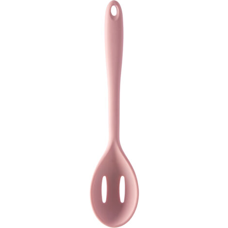 Interiors By Premier Light Pink Silicone Slotted Spoon,Odour-Resistant Spoon With Slotted Paddle,Non-Stick Cookware Spoon