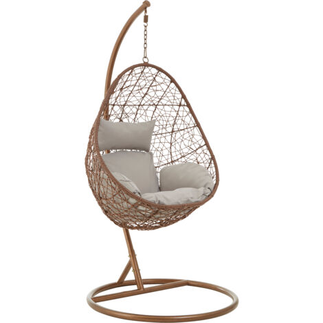 Interiors by Premier Luxurious Brown Rattan Hanging Chair, Versatile Lounge Chair, Sturdy Bedroom Chair, Modern Garden Chair