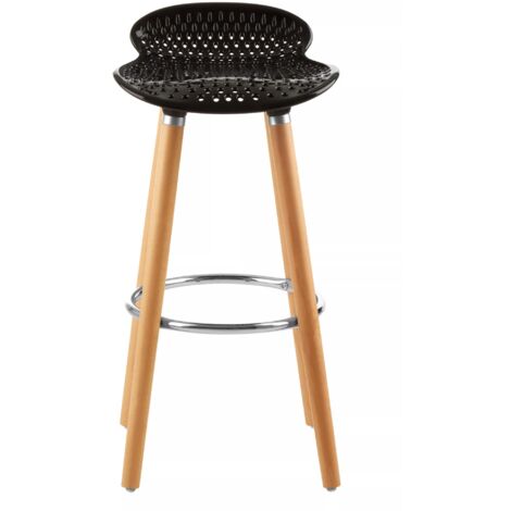 Interiors by Premier Matte Black Bar Stool, Easy to Clean Kitchen Bar Stool, Footrest Bar Stool, Space-Saver Breakfast Stool