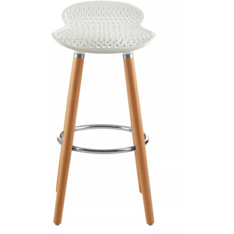 Interiors by Premier Matte White Bar Stool, Easy to Clean Kitchen Bar Stool, Footrest Bar Stool, Space-Saver Breakfast Stool