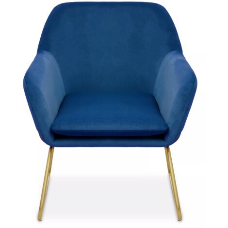 Interiors by Premier Midnight Velvet Armchair with Gold Legs, Easy Care Velvet Chairs, Indoor Dining with Velvet Dinner Chair