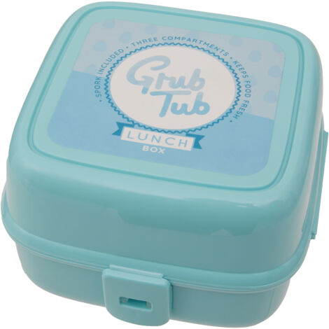 Interiors by Premier Mint Green 4 Compartments Lunch Box, Grub Tub Tiffin Box with Lock, Lunch Container for Office, Home