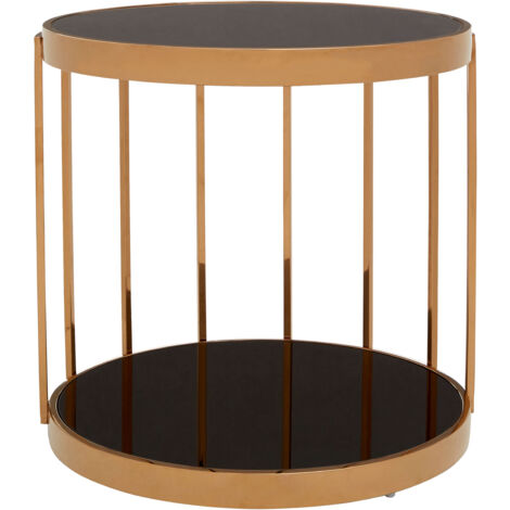 Interiors by Premier Modern Rose Gold Cage Design Side Table, Versatile Corner Table, Easily Maintained Small Bedside Table