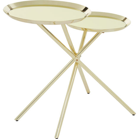 Interiors by Premier Modern Side Table with Reflective Tops, Contemporary Side Table with Multiple Table Tops, Luxury Side Table