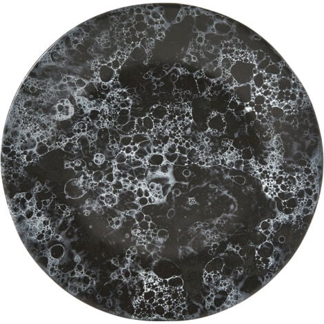Interiors By Premier Nordic Black Faux Marble Dinner Plate, Durable Dinner Plate For Dinner, Versatile Deep Dinner Plate