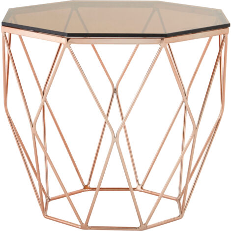 Interiors by Premier Practical End Table With Rose Gold Base, Versatile Sitting Room Side Table, Stunning Lounge Room Table