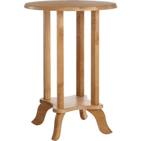 Interiors By Premier Practical Round Rubberwood Side Table, Elegant Small Lounge Table, Versatile Corner Table For Bedroom
