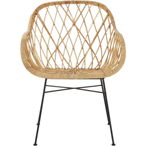 Interiors by Premier Rattan Chair, Easy to Clean Outdoor Chair, Backrest Rattan Office Chair, Eco-friendly Garden Outdoor Chair