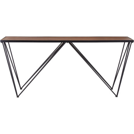 Interiors by Premier Rectangular Console Table, Metal and Wood Console Table, Industrial Console Table, Wood Top Console Table