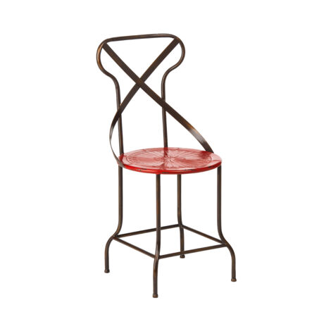 Interiors by Premier Red Metal Chair, Exquisite Metal Dining Chair, Relaxing Footrest Metal Dining Chair