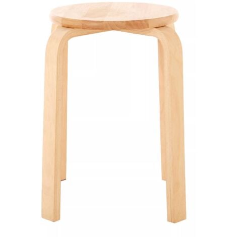 Interiors By Premier Rustic Tropical Hevea Wood Stacking Stool, Stackable Kitchen Stool For Breakfast, Durable Counter Stool