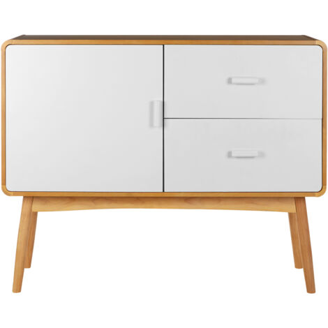Interiors by Premier Scandi Style Sideboard, Natural Wood Sideboard, Modern Oak Wood Sideboard, 1 Door and 2 Drawer Sideboard