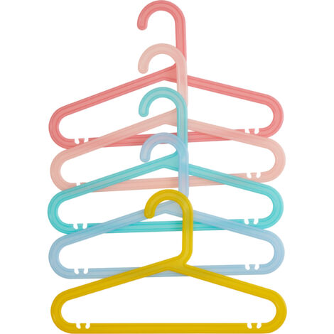 Interiors by Premier Set of 20 Multicolour Kids Clothing Hangers, Plastic Clothes Hangers, Plastic Clothe Hanger for Wardrobe