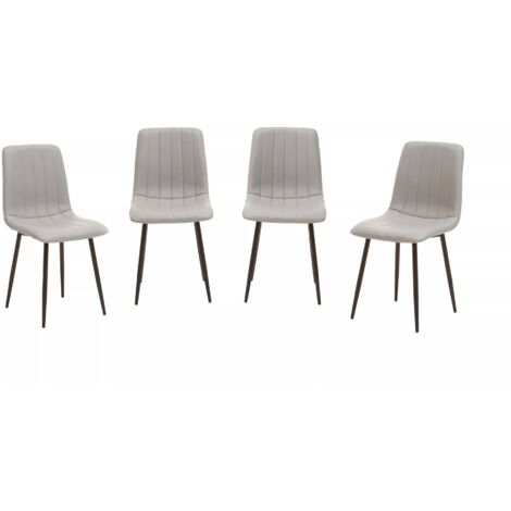 Interiors by Premier Set of 4 Grey Dining Chairs, High Quality Kitchen Chair, Back Support Fabric Chair, Easy to Clean Chair