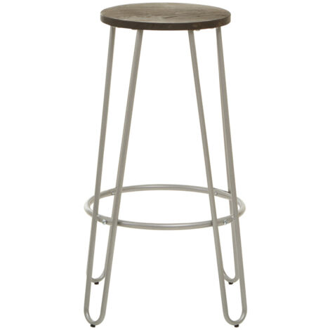Interiors by Premier Silver Finish Metal Bar Stool, Hairpin Stool for Kitchen Counter, Versatile Breakfast Stool for Home