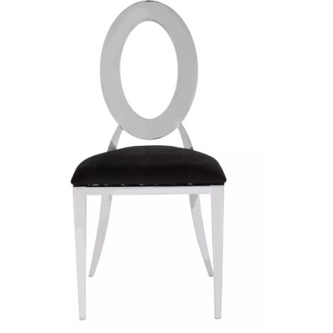 Interiors by Premier Silver Frame Dining Chair, Backrest Indoor Velvet Chair, Easy to Clean Bedroom Velvet Chair