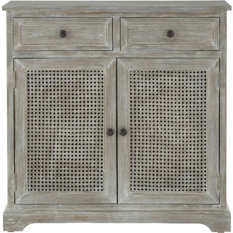 Interiors by Premier Slate Grey 2 Drawer Cabinet, Pine Wood Colonial Vanity Storage for Shoe Rack, Bathroom, Home & Office