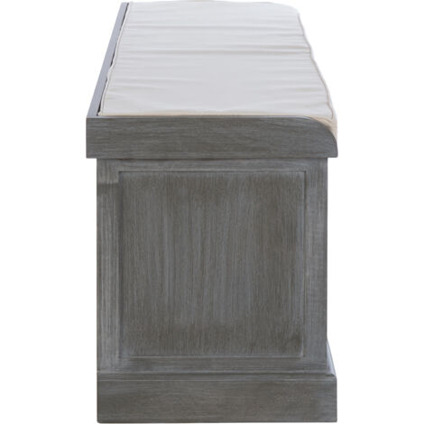 Interiors by Premier Slate Grey Storage Bench With 3 Drawers, Ottoman Seat Furniture with Storage, Shoe Bench with Padded Seat