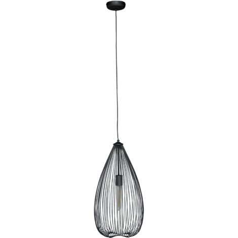 Interiors by Premier Sleek Teardrop Black Finish Pendant Light, Effortlessly Maintained Down Light Wall, Sturdy Ceiling Light