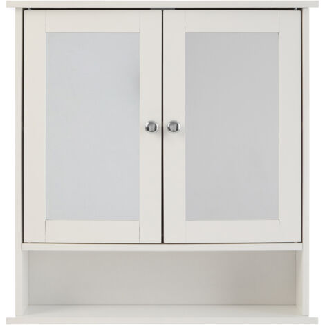 Interiors By Premier Spacious Bathroom Cabinet With Mirrored Doors, Elegant Bathroom Wall Cabinet, Sleek Cabinet For Washroom