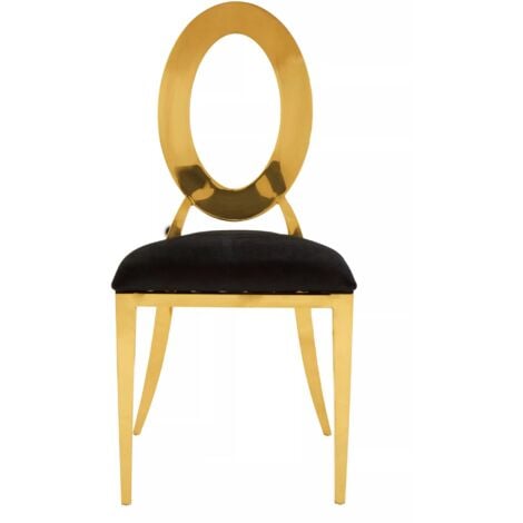 Interiors by Premier Stackable Gold Frame Dining Chair, Backrest Indoor Velvet Chair, Easy to Clean Bedroom Velvet Chair