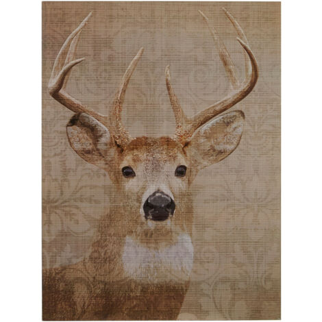Interiors by Premier Stag Damash Wall Plaque, Christmas Wall Art, Abstract Artwork for Home, Office, Stag Head Wall Painting