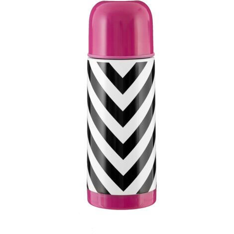 Interiors by Premier Stainless Steel Stripe 350ml Vacuum Flask, Leak-Proof Thermos Travel Flask For Hot and Cold Beverages
