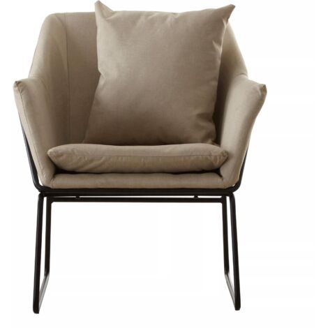 Interiors by Premier Stone Armchair, Easy-to-Clean Linen Accent Chair, Arm Support Comfy Armchair, Space-Saver Dining Armchair