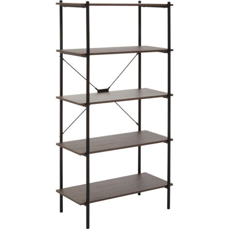 Interiors by Premier Storage Five Tier Dark Oak Shelf Unit, Versatile And Adaptable Shelving Unit, Durable tall Cupboards